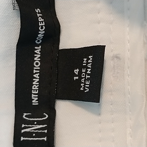 INC International Concepts White Crop Pants with Ankle Detail  14 - Picture 2 of 11